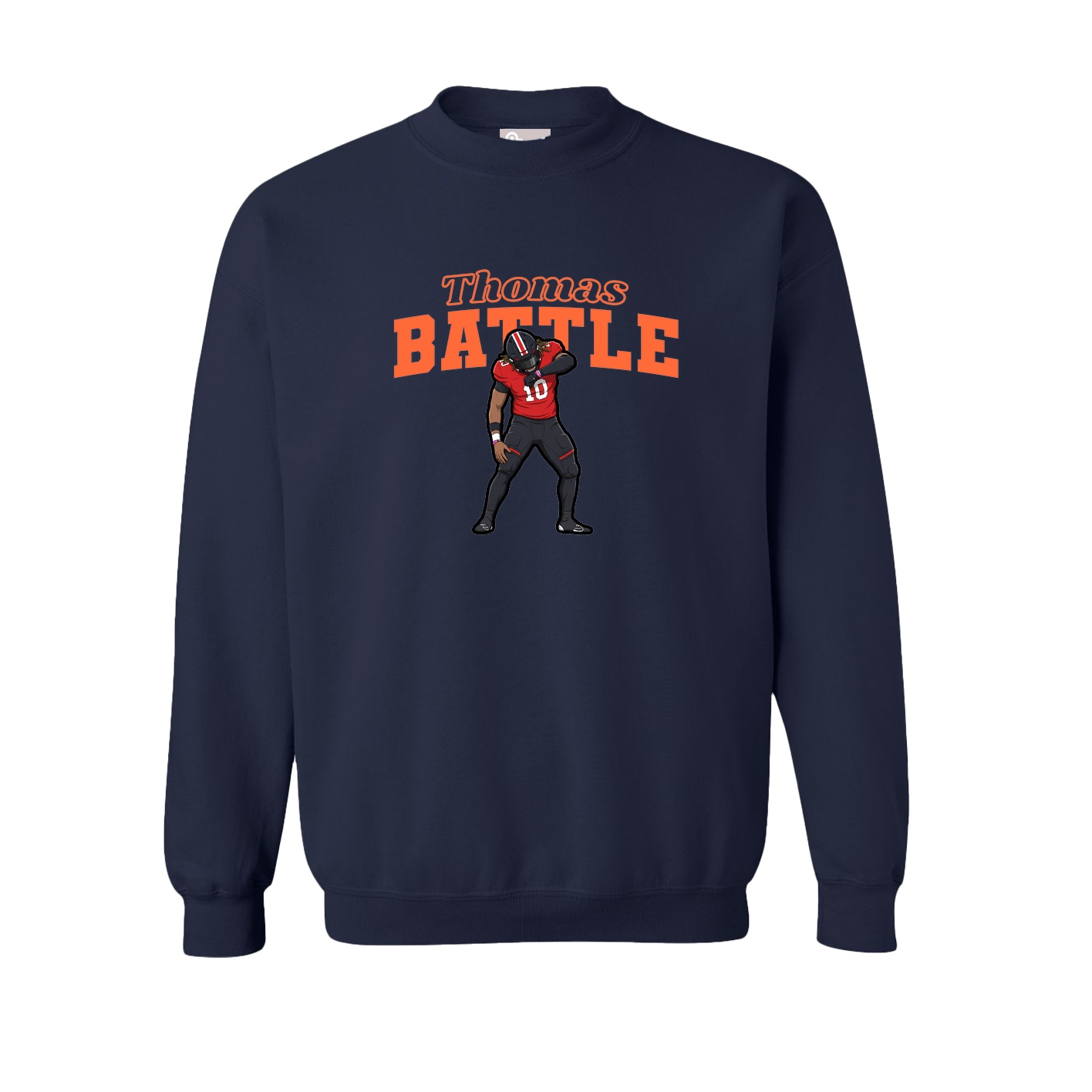 Fleece Crew — Name Arch in Navy