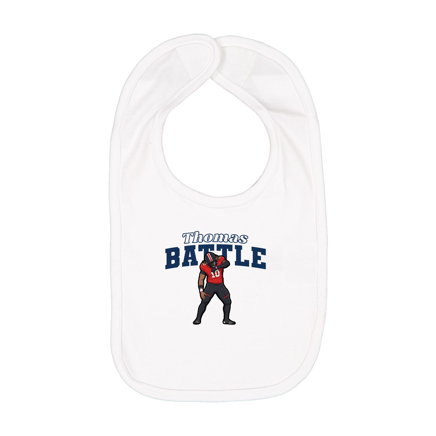 Infant Bib — Name Arch in White