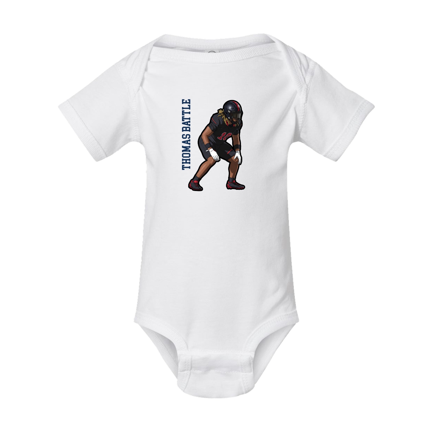 Baby Onesie — Name Vertical in White