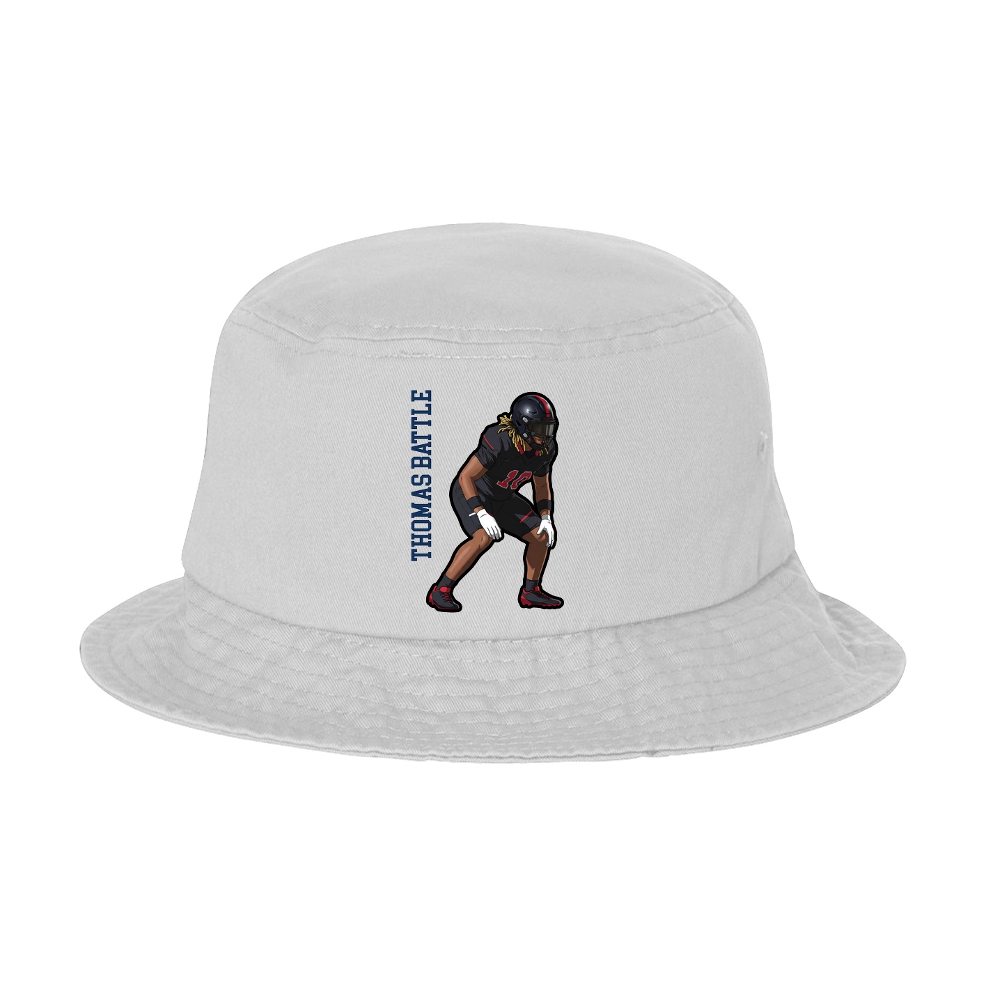 Bucket Cap — Name Vertical in White