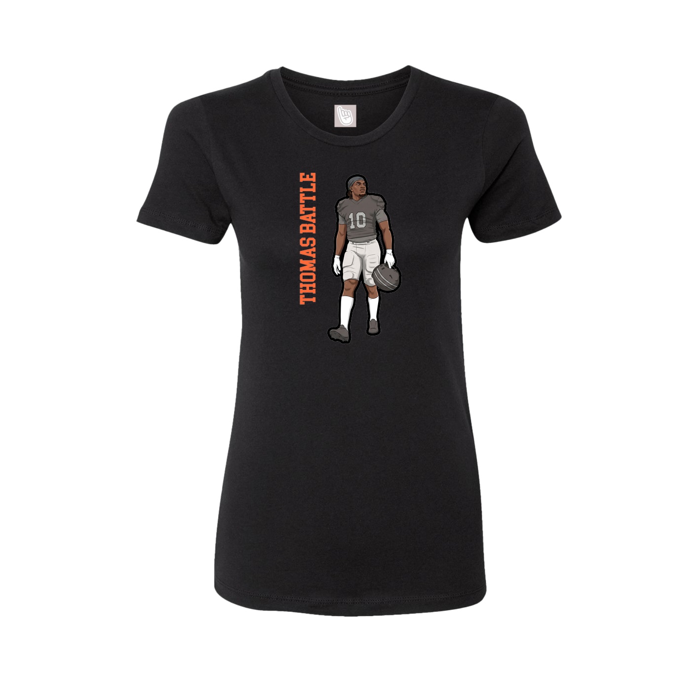 Womens Tee — Name Vertical in Black