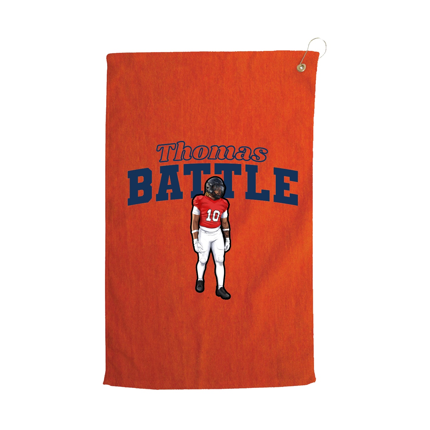 Golf Towel — Name Arch in Orange