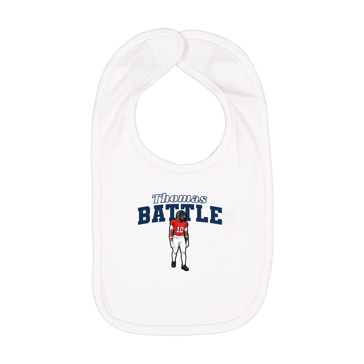 Infant Bib — Name Arch in White