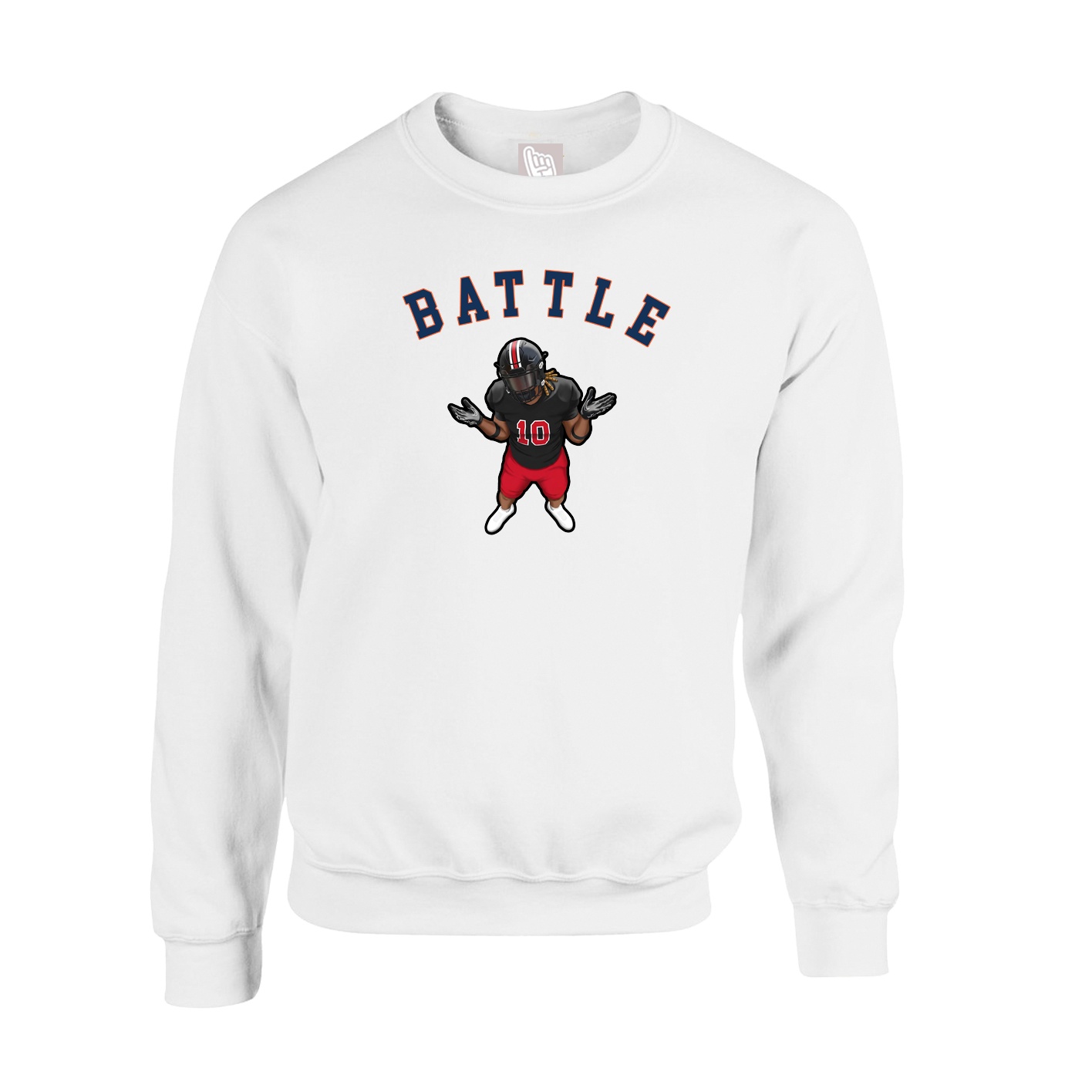 Fleece Crew — Shirsey Arch in White