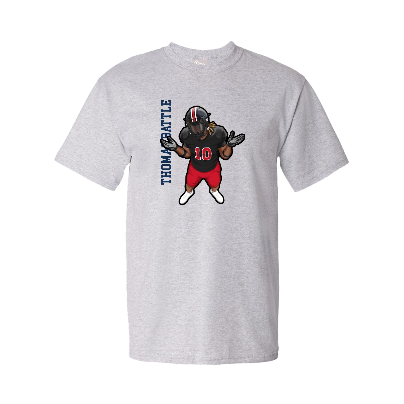 Youth Tee — Name Vertical in Grey