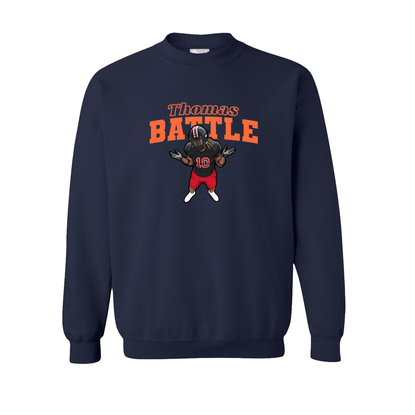 Fleece Crew — Name Arch in Navy