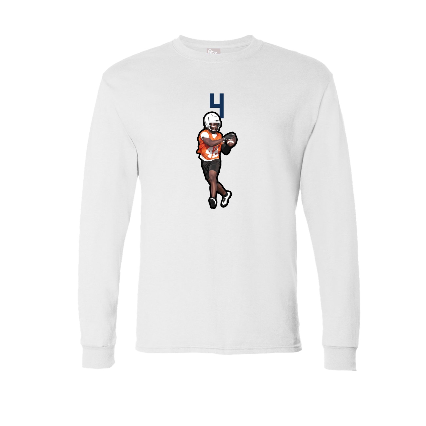 Long Sleeve Tee — Number Top in White
