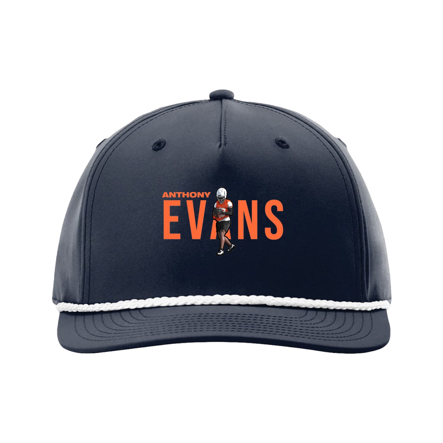Five-Panel Classic Rope Cap — Player Name in Navy