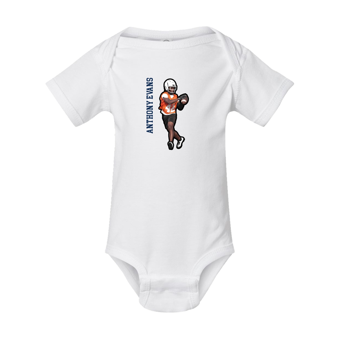 Baby Onesie — Name Vertical in White