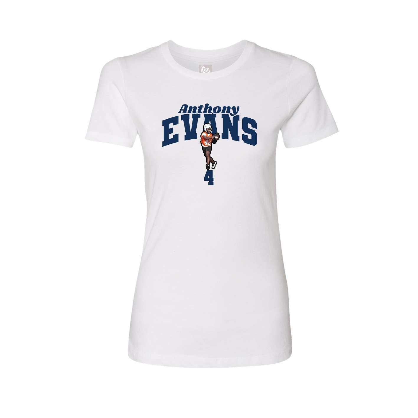 Fitted Women's Tee — Signature Arch in White