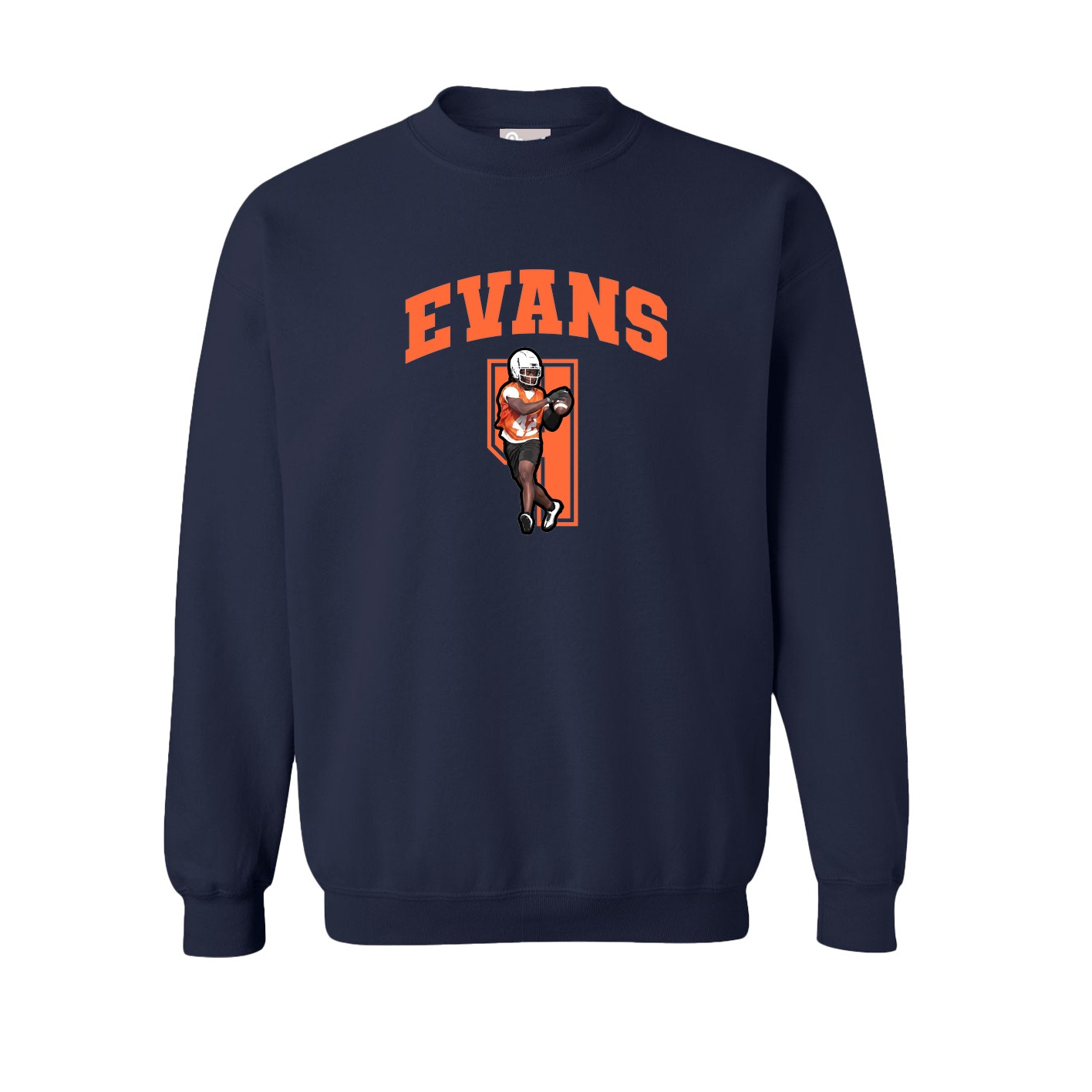 Fleece Crew — Number in Navy