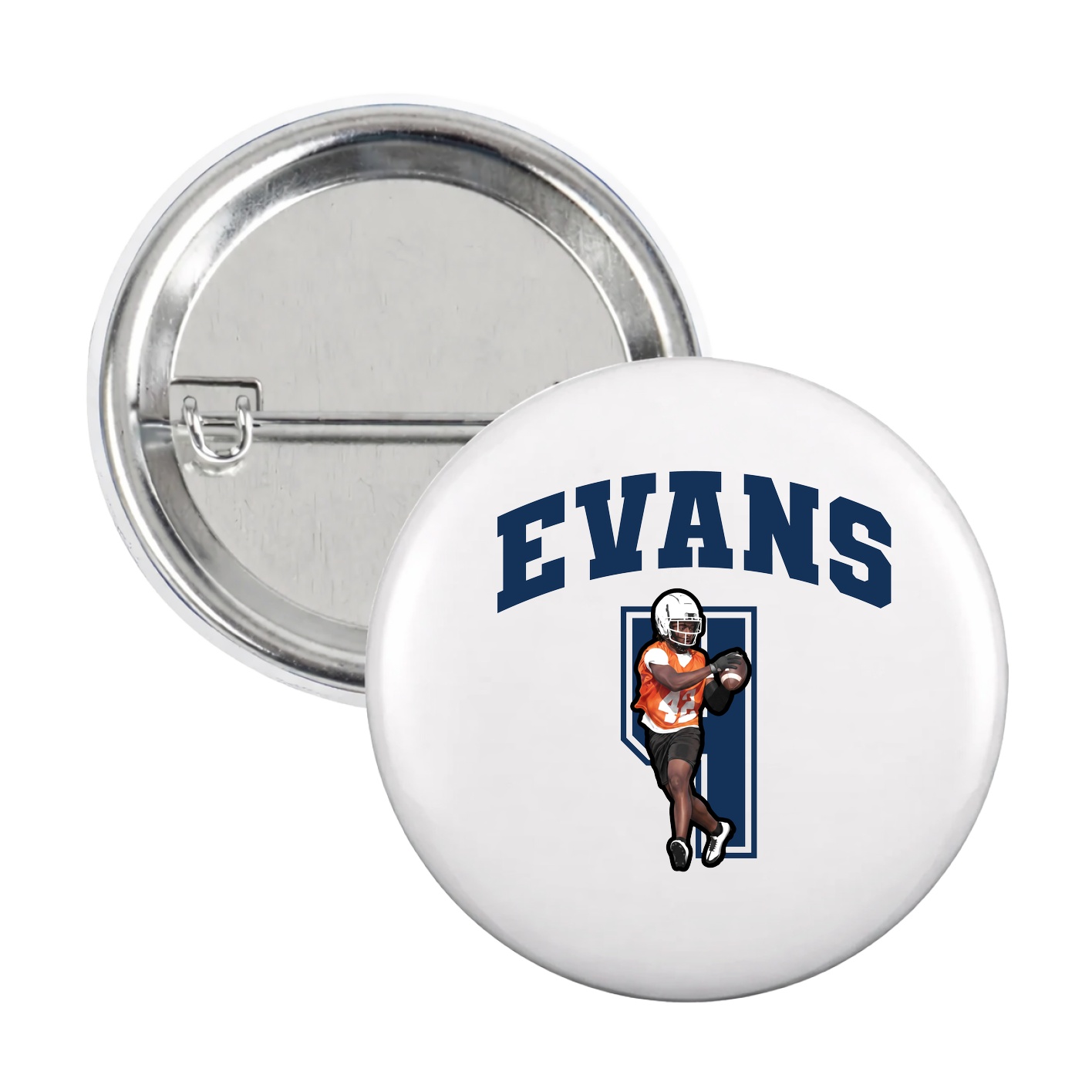 Game Day Button — Number in White