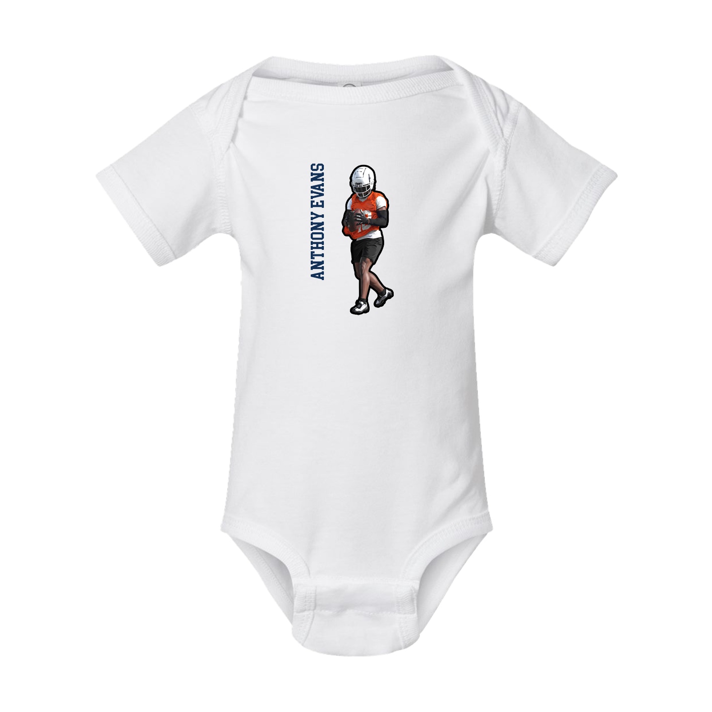Baby Onesie — Name Vertical in White