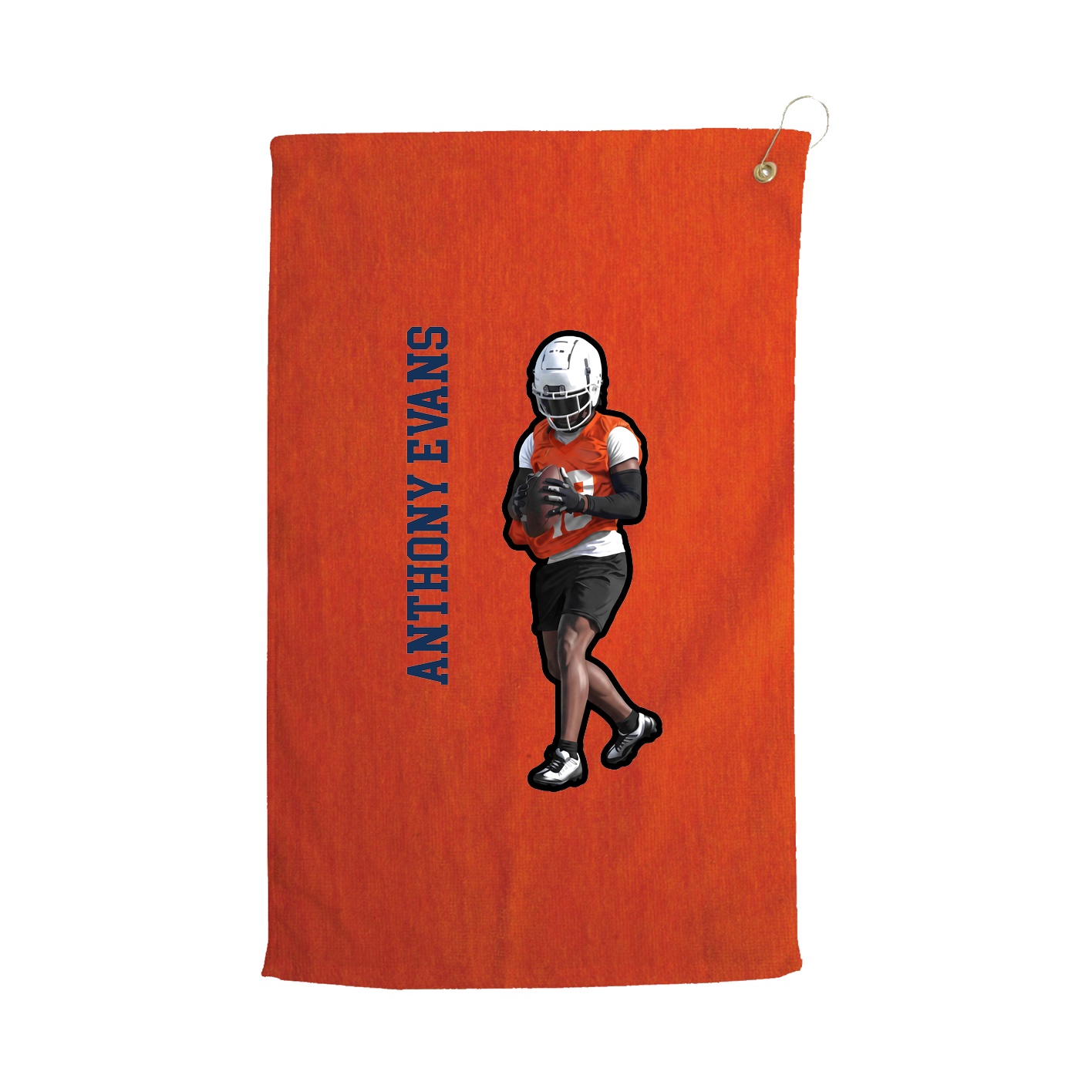 Golf Towel — Name Vertical in Orange