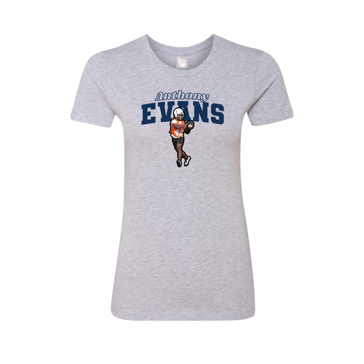 Fitted Women's Tee — Name Arch in Grey