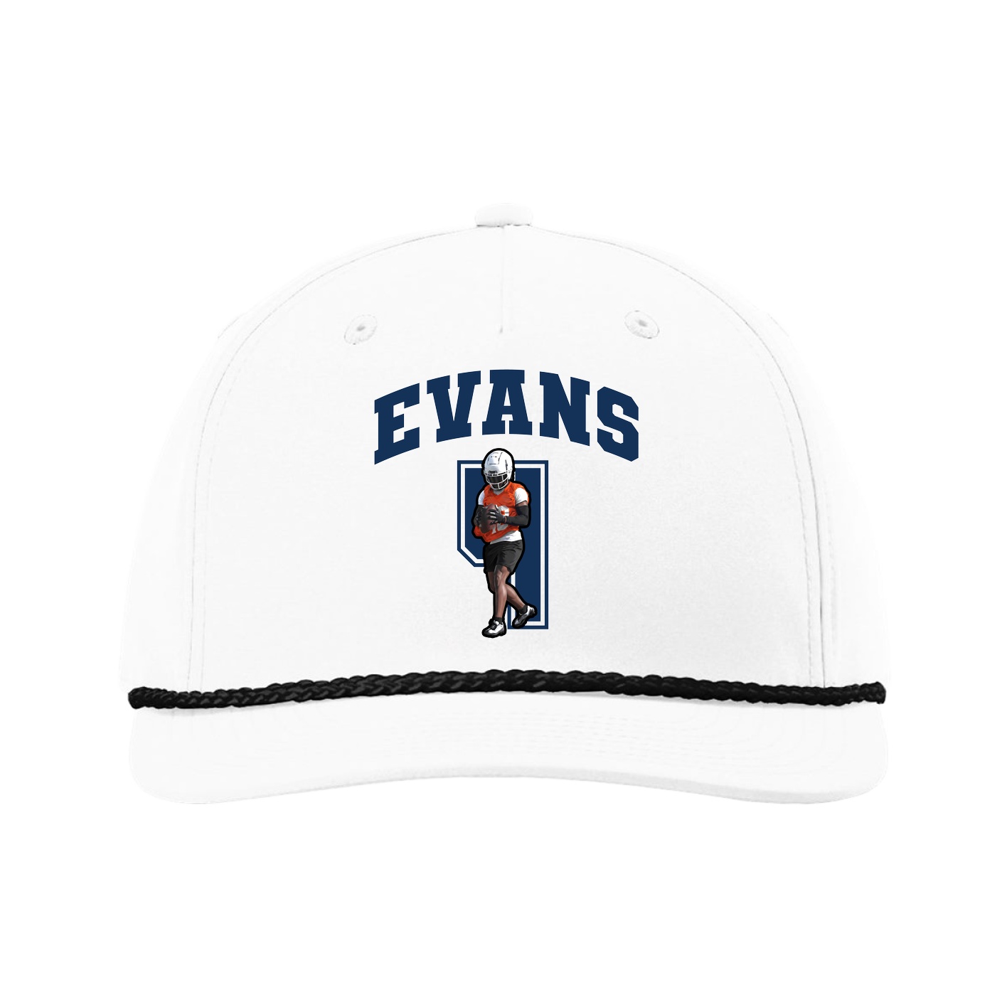 Five-Panel Classic Rope Cap — Number in White