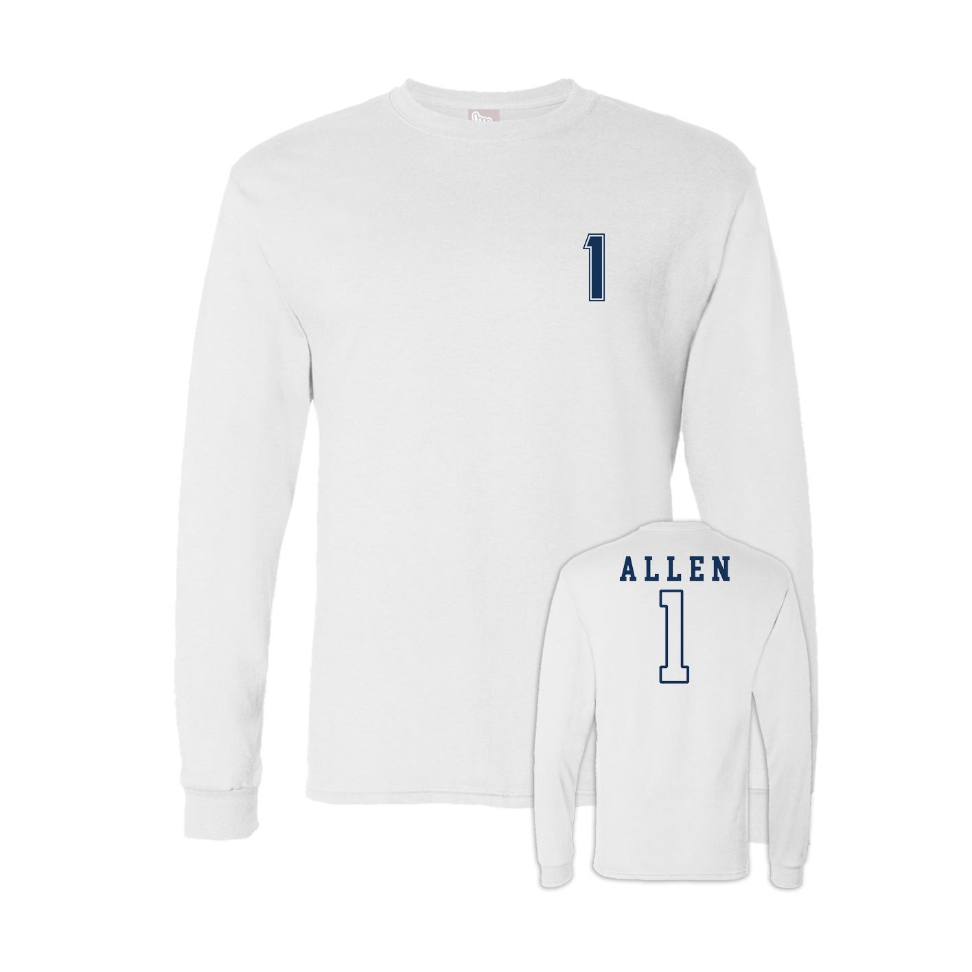Long Sleeve Tee — Chest Back in White