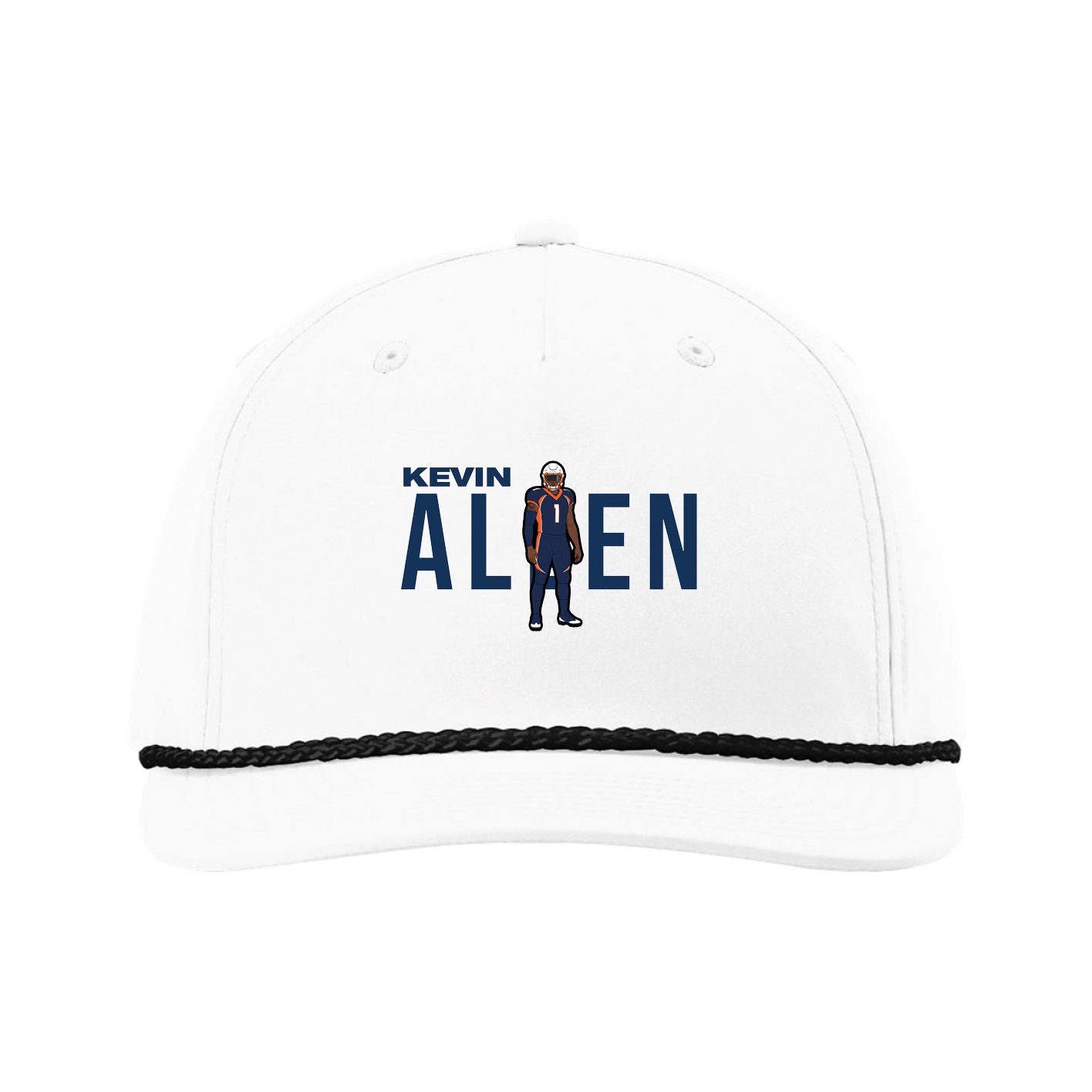Five-Panel Classic Rope Cap — Player Name in White