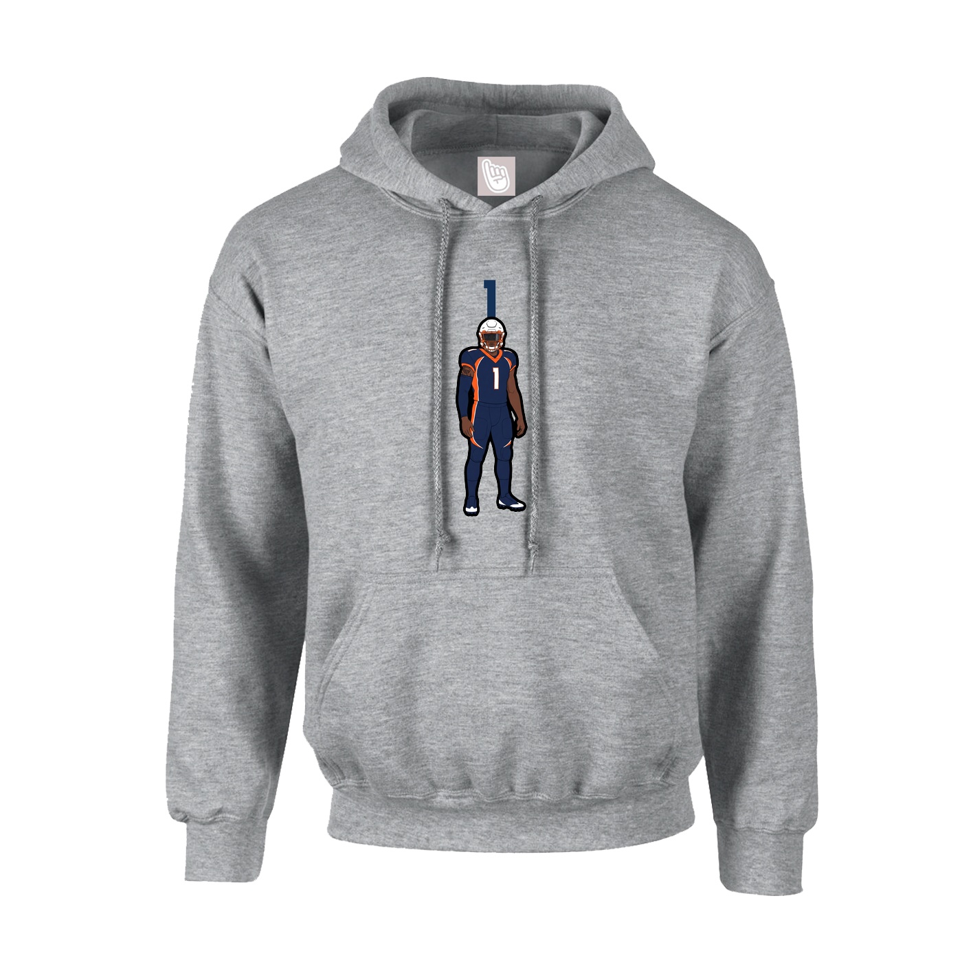 Youth Hoodie — Number Top in Grey