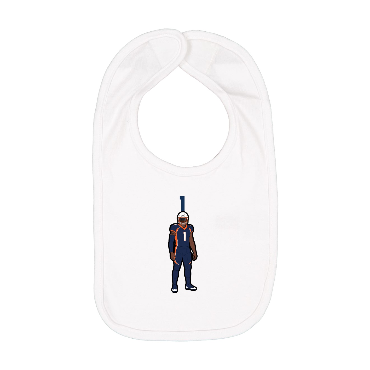 Infant Bib — Number Top in White