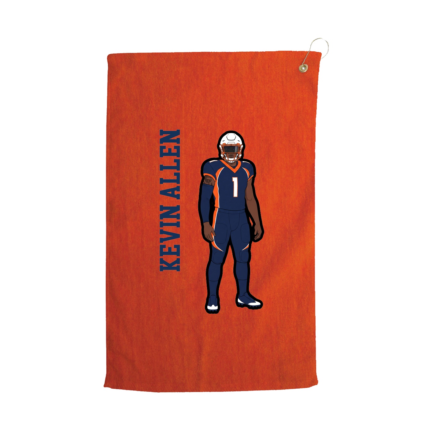 Golf Towel — Name Vertical in Orange