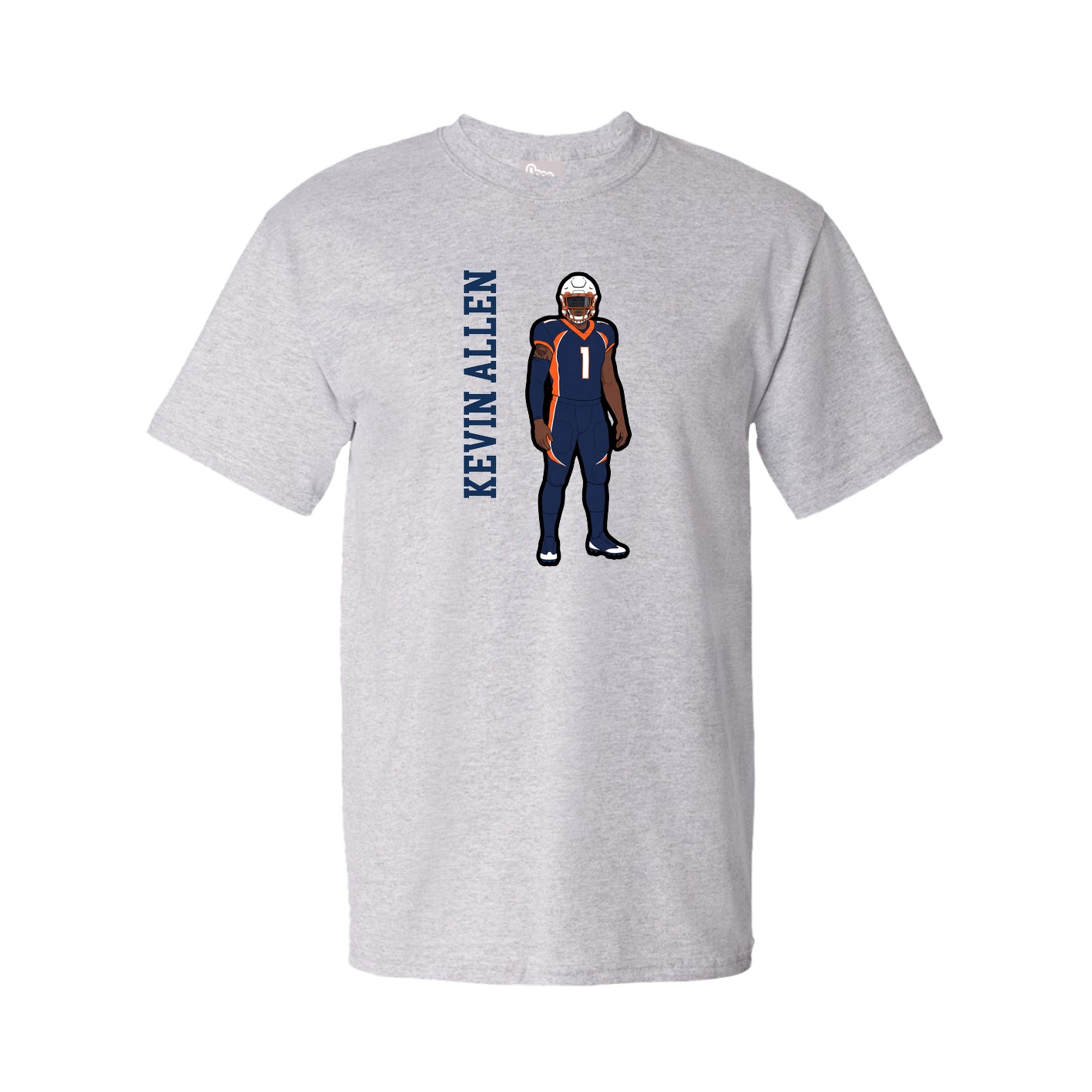 Tee — Name Vertical in Grey
