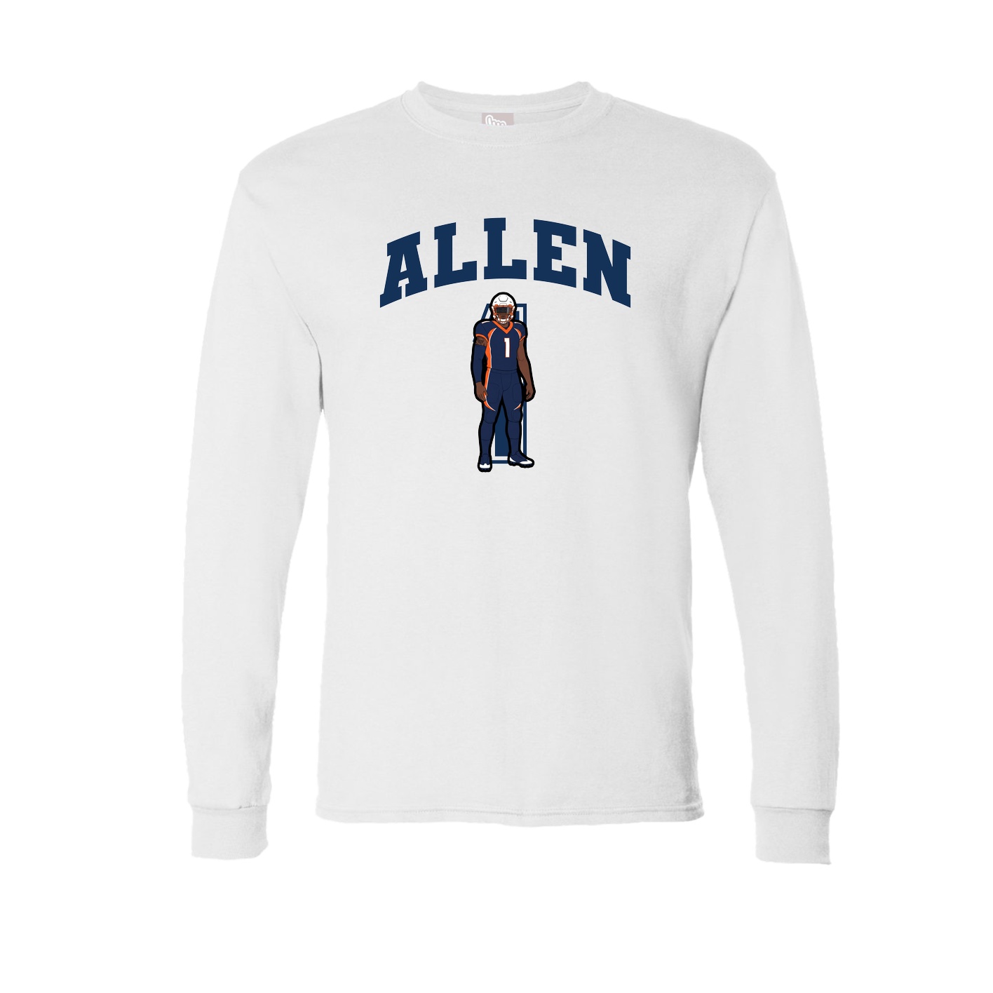 Long Sleeve Tee — Number in White