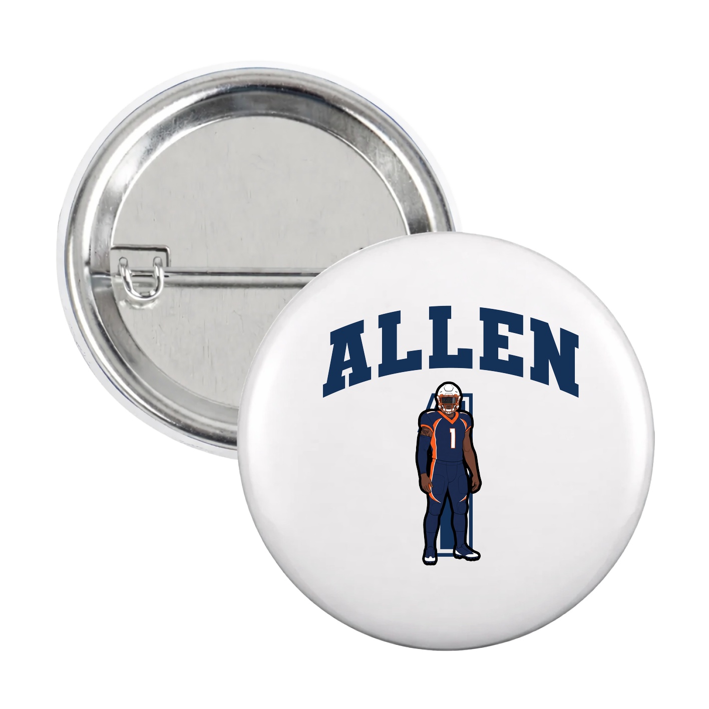Game Day Button — Number in White