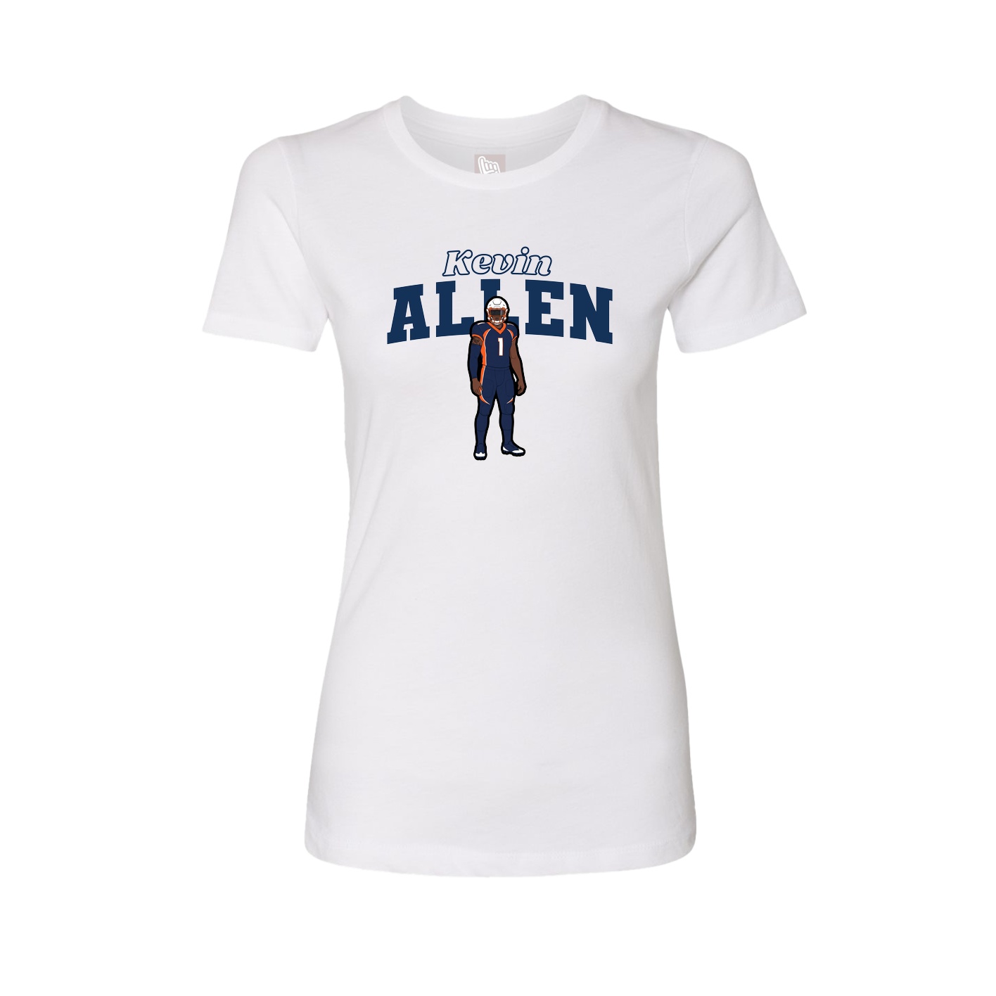 Fitted Women's Tee — Name Arch in White