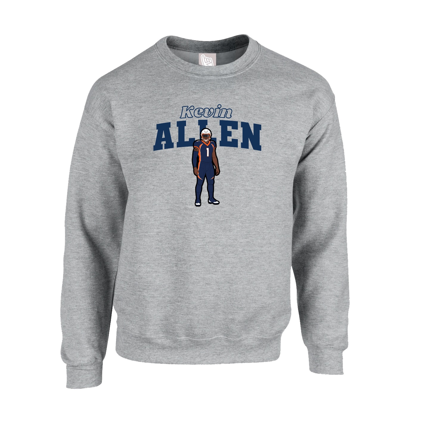 Fleece Crew — Name Arch in Grey