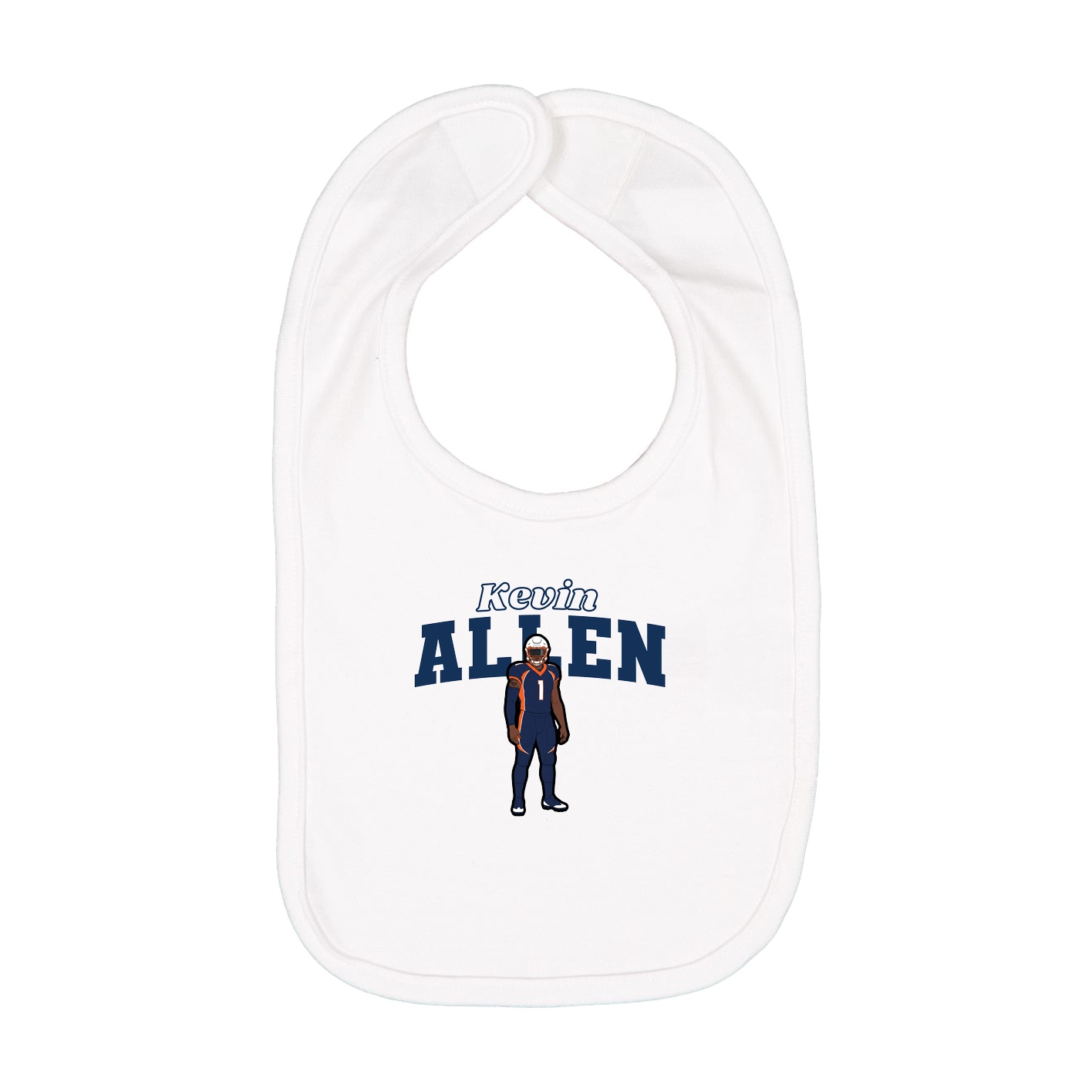 Infant Bib — Name Arch in White
