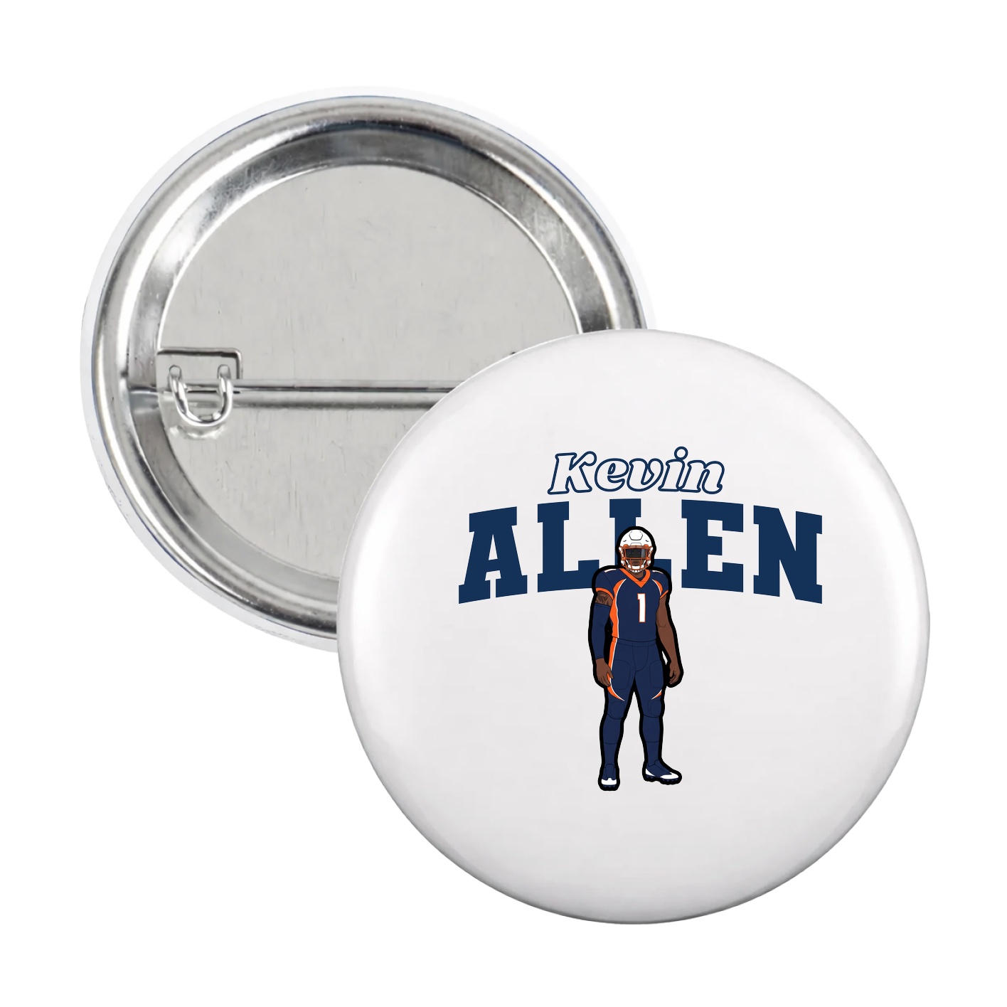 Game Day Button — Name Arch in White