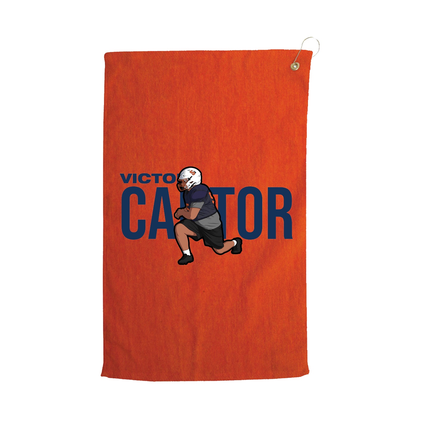 Golf Towel — Player Name in Orange