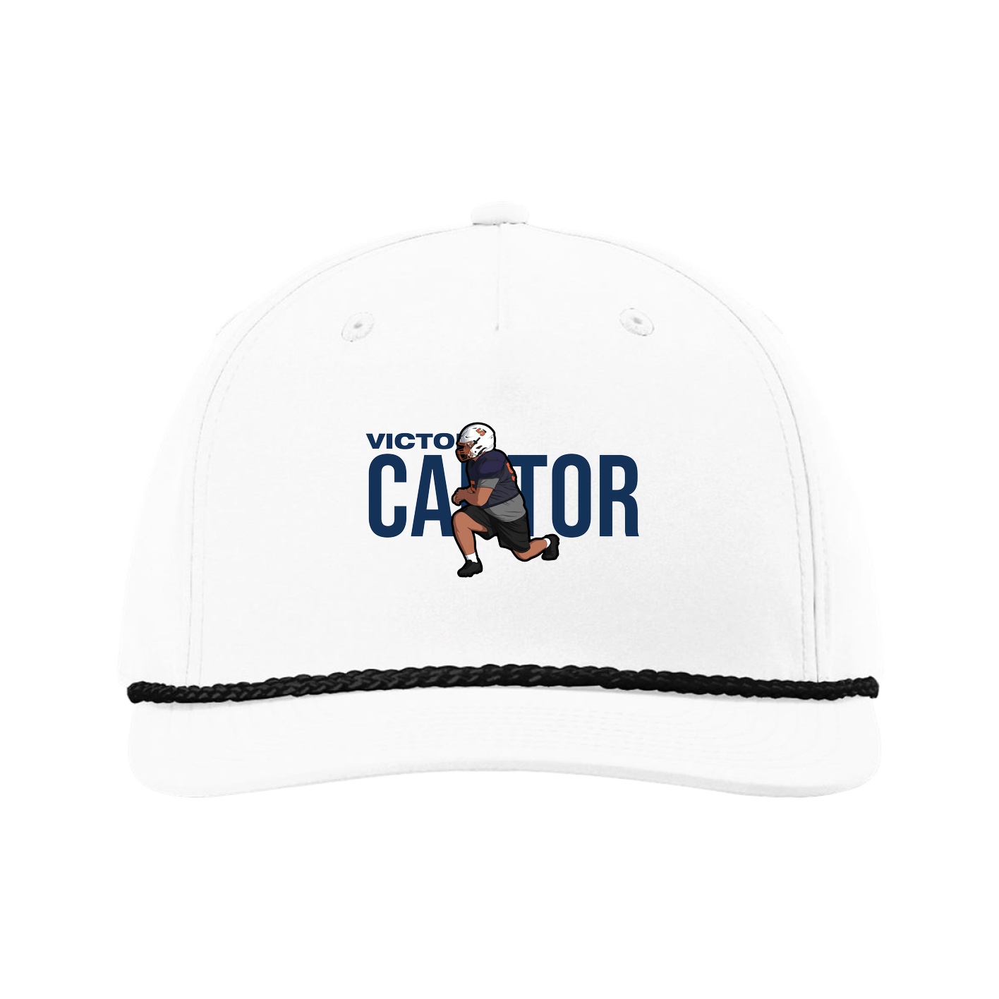 Five-Panel Classic Rope Cap — Player Name in White