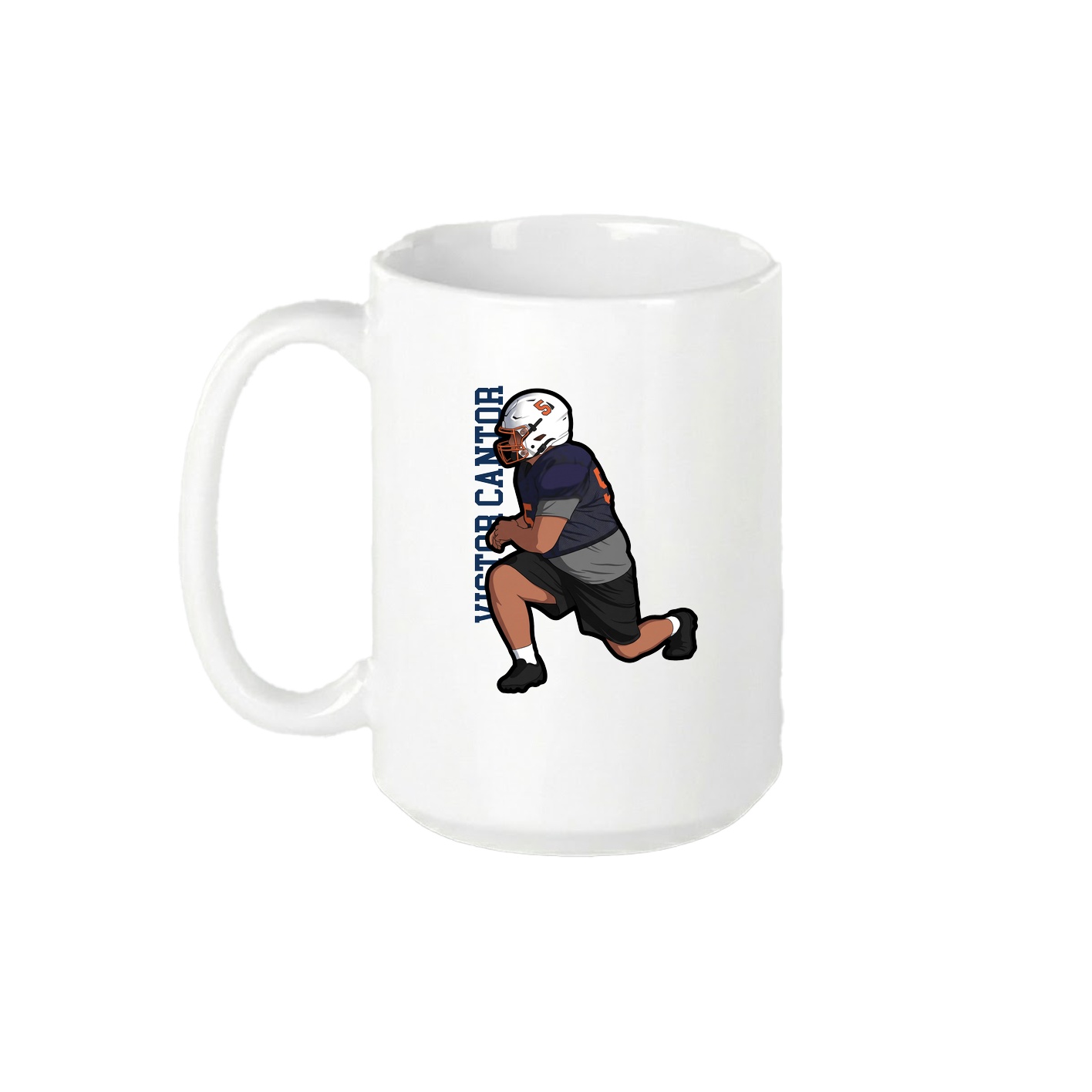 15oz Coffee Mug — Name Vertical in White