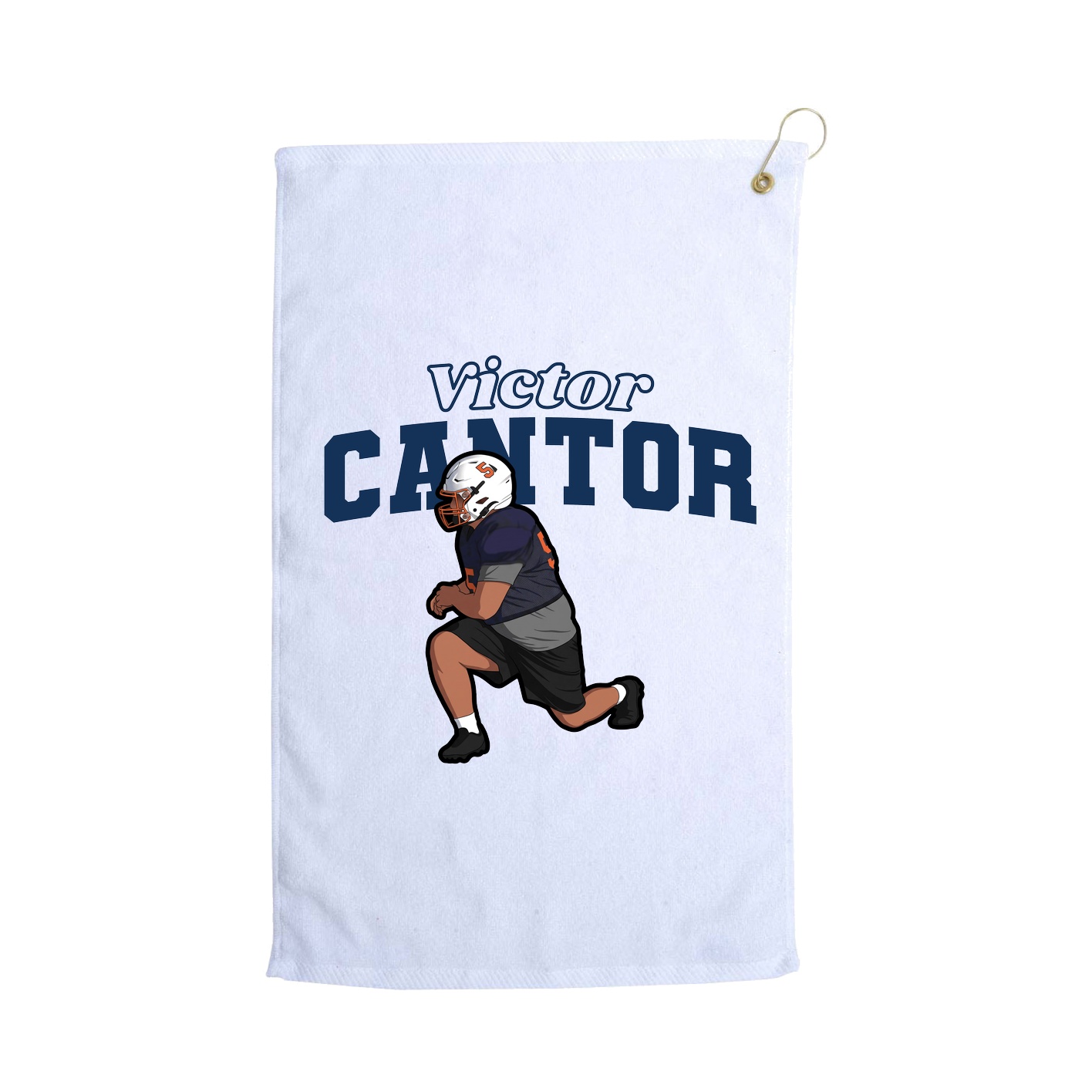 Golf Towel — Name Arch in White
