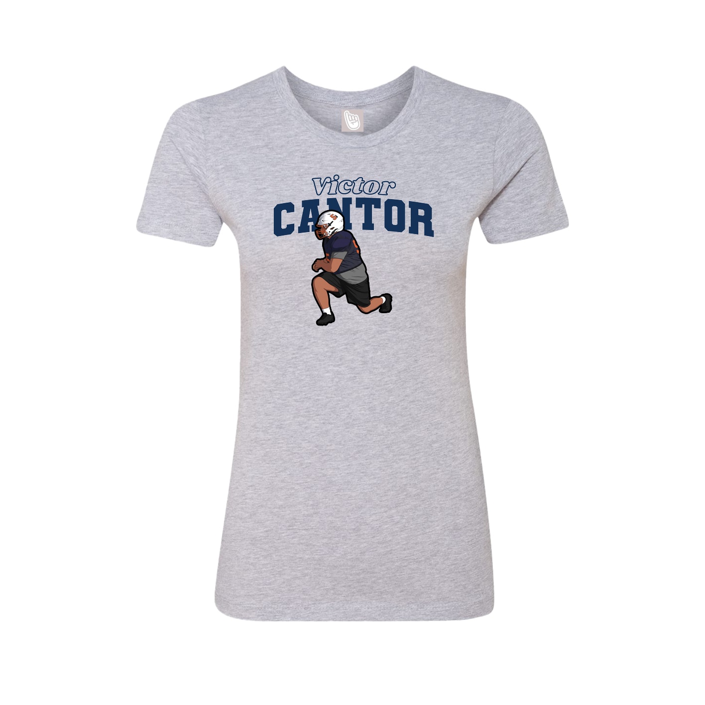 Fitted Women's Tee — Name Arch in Grey