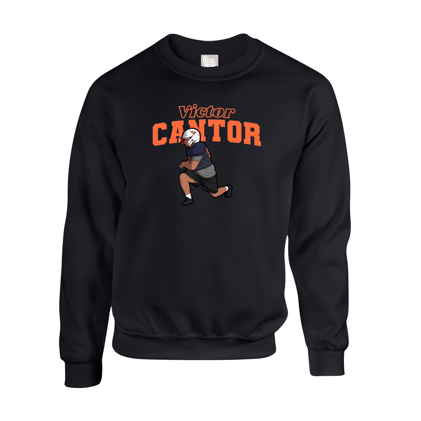 Fleece Crew — Name Arch in Black