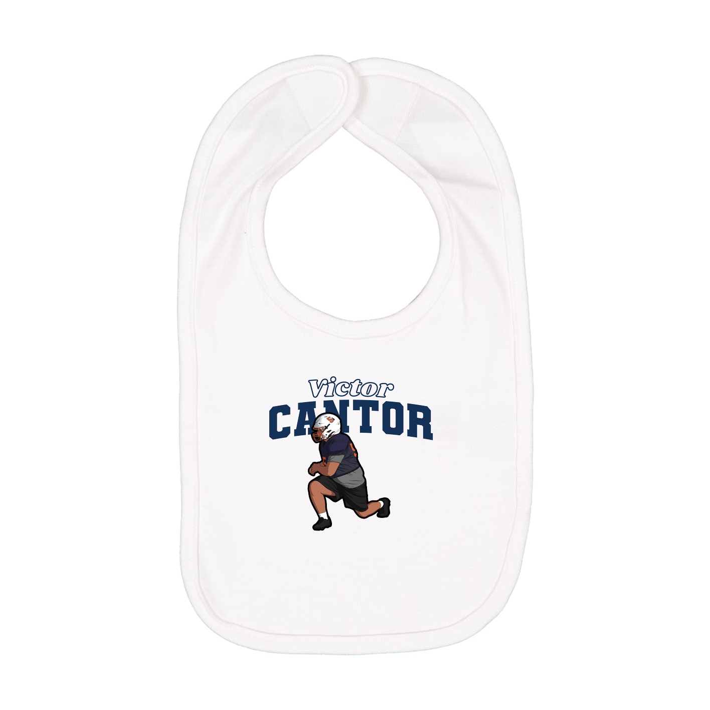 Infant Bib — Name Arch in White