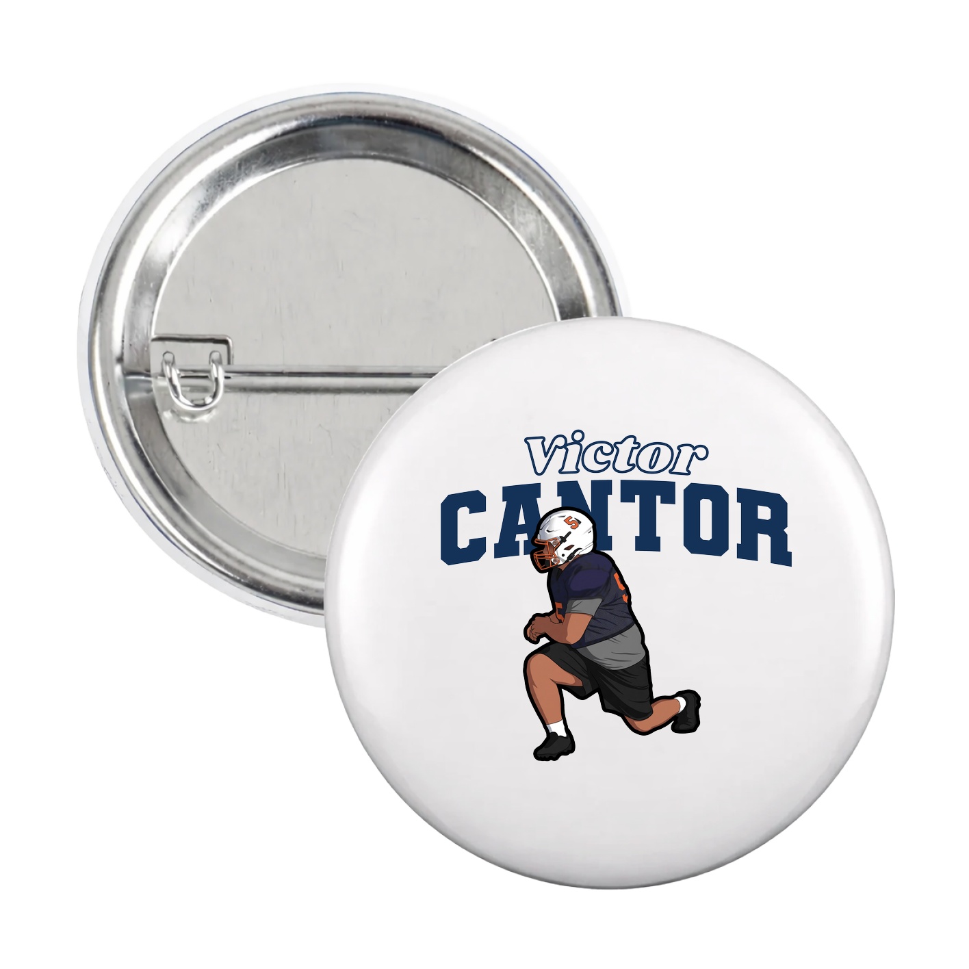 Game Day Button — Name Arch in White