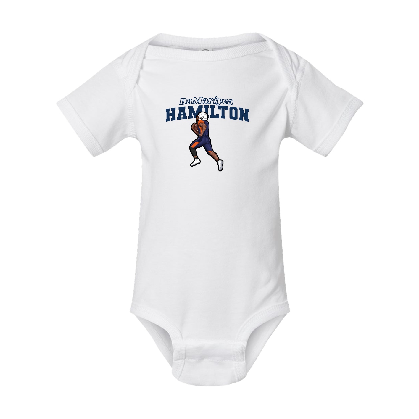 Baby Onesie — Name Arch in White