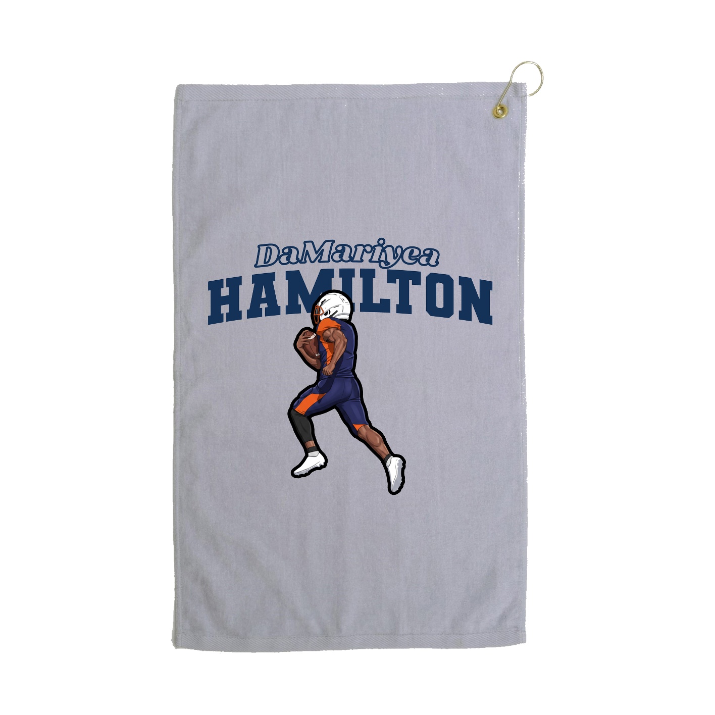 Golf Towel — Name Arch in Grey