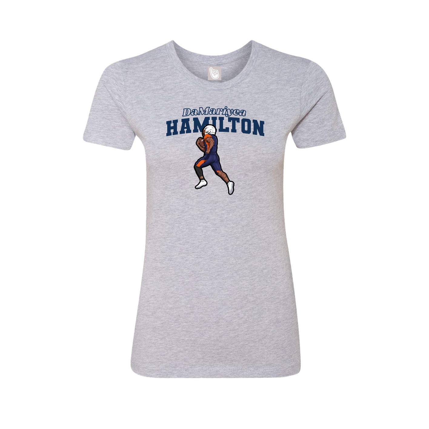 Fitted Women's Tee — Name Arch in Grey