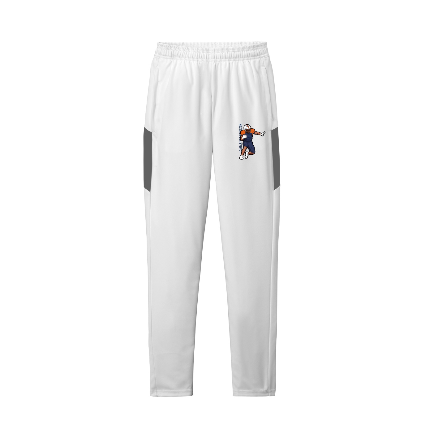 Team Travel Pant — Name Vertical in White/Grey