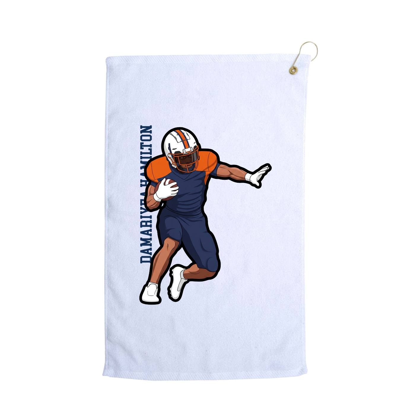 Golf Towel — Name Vertical in White