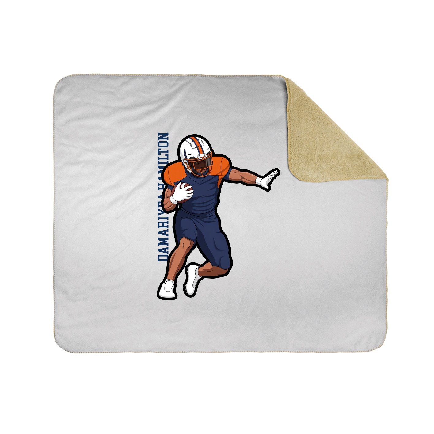 Throw Blanket — Name Vertical in White