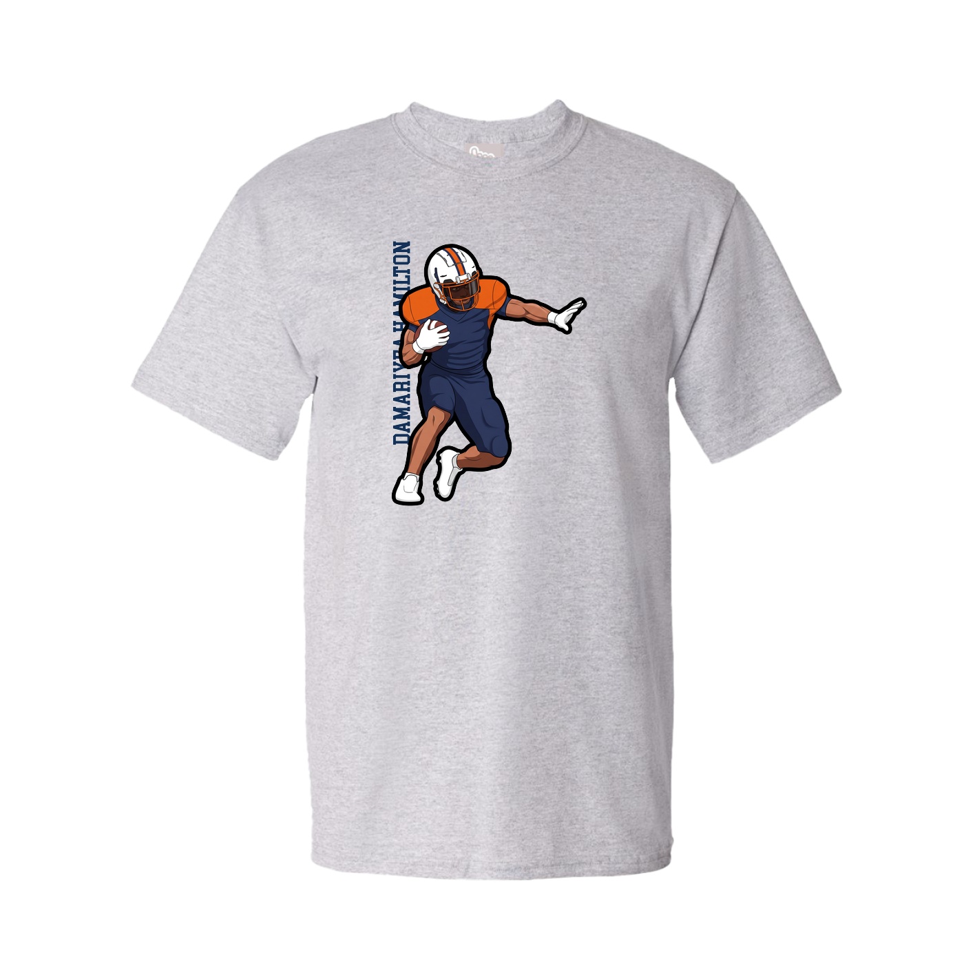 Tee — Name Vertical in Grey
