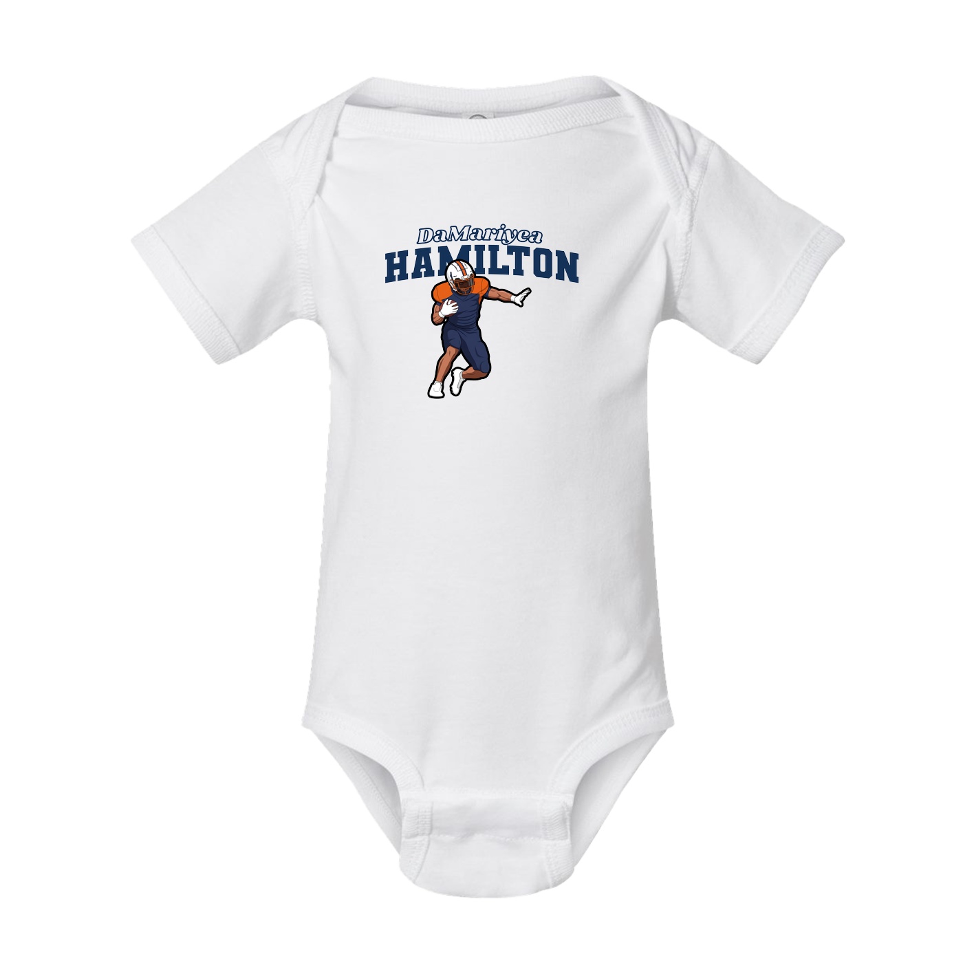 Baby Onesie — Name Arch in White