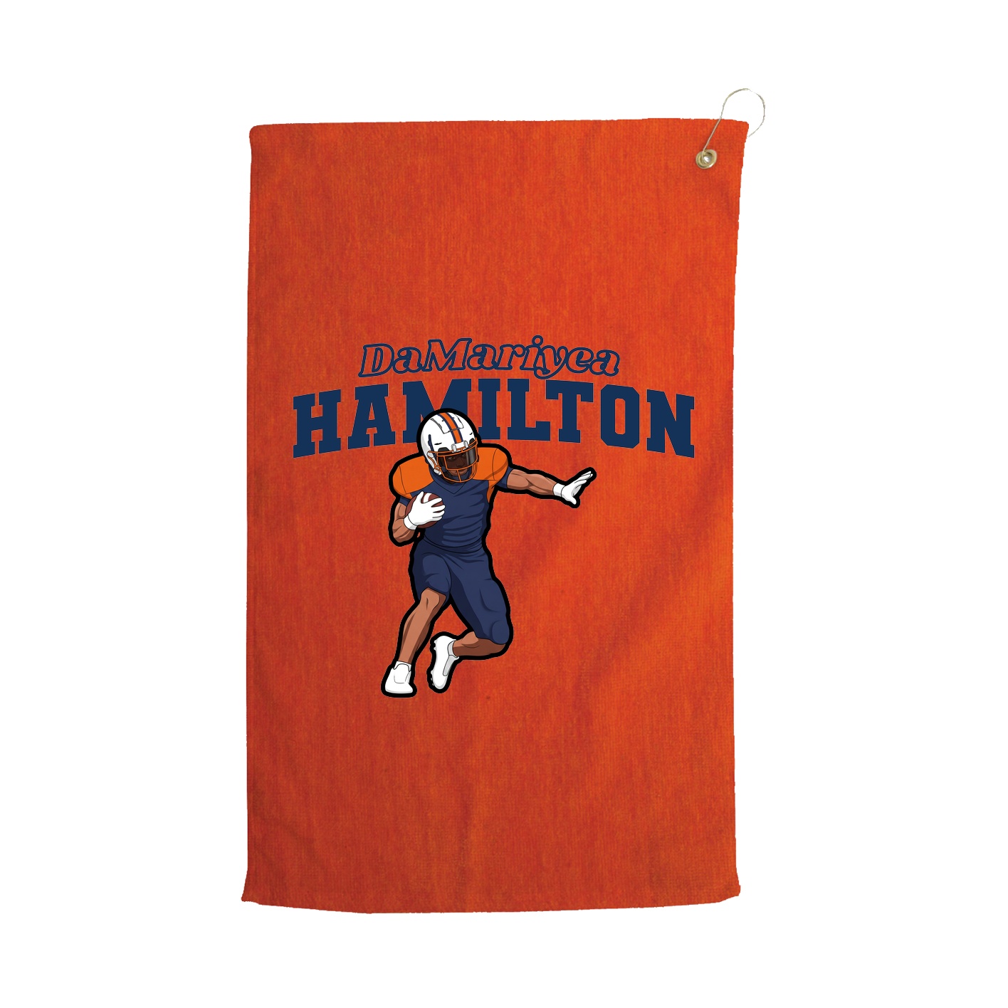 Golf Towel — Name Arch in Orange
