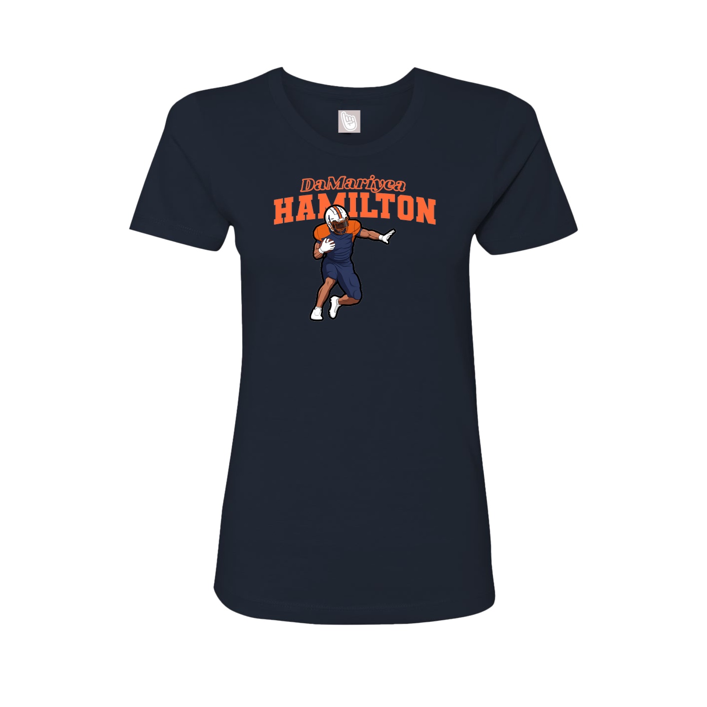 Fitted Women's Tee — Name Arch in Navy